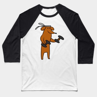 Fitness Red Dachshund Dog Baseball T-Shirt